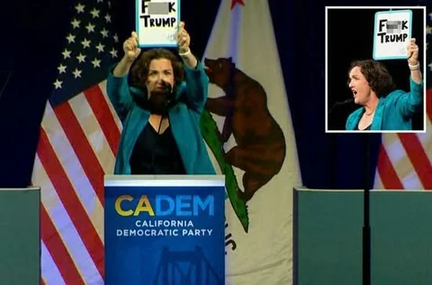 Katie Porter gây tranh cãi với khẩu hiệu công kích Tổng thống Trump tại đại hội Dân chủ California